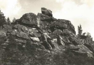 Vogtland. Hirschstein bei Bad Brambach. Gipfelklippe aus Granit
