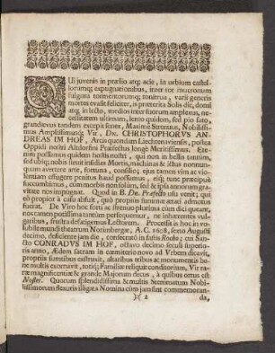 Qui juvenis in praelio atque acie ...