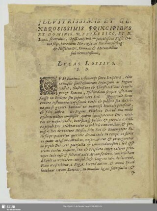 Illustrissimis et generosissimis principibus