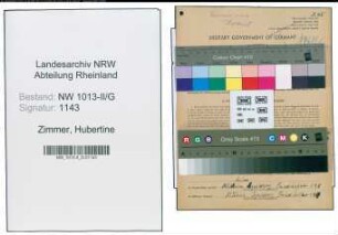 Entnazifizierung Hubertine Zimmer , geb. 09.01.1886 ()