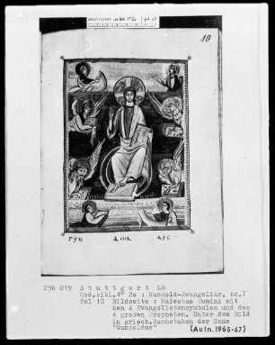 Gundold-Evangeliar — Band 1 — Band 2 — Majestas Domini mit den vier großen Propheten, Folio 10recto