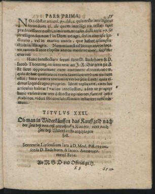 Titulus XXXI. - XXXV.