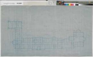 Münster (Münster) Oberzolldirektion Grundriß Erdgeschoß 1911 1 : 100 71,5 x 128 Blaupause Staatshochbauamt Münster Regierung Münster III 6 Nr. 43