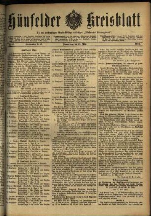 Ausgabe vom Donnerstag, den 24. Mai 1917.