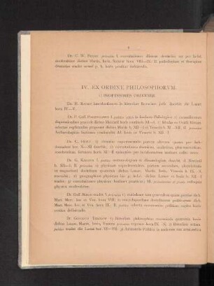 IV. Ex Ordine Philosophorvm.