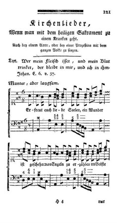 Kirchenlieder, Wenn man mit dem heiligen Sakrament zu einem Kranken geht.