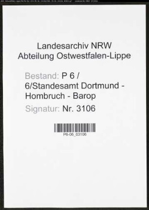 Heiratsregister Standesamt Dortmund-Hombruch-Barop (XXIV)