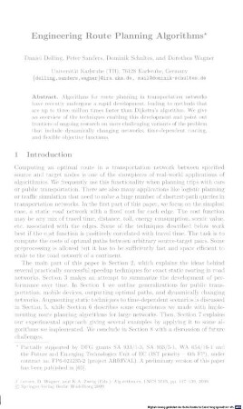 Engineering route planning algorithms