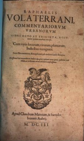 Commentariorum urbanorum octo et triginta libri