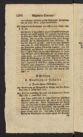 LXVI-LXXXVII, B. Praktischen Inhalts.