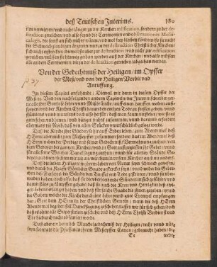 Von der Gedechtnuß der Heiligen ...