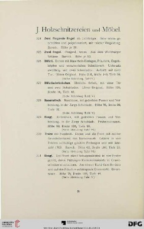 Holzschnitzereien und Möbel (Nr. 324-349)