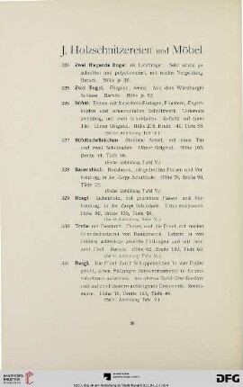 Holzschnitzereien und Möbel (Nr. 324-349)