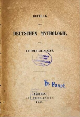 Bayerische Sagen und Bräuche : Beitrag zur deutschen Mythologie, 1. Band