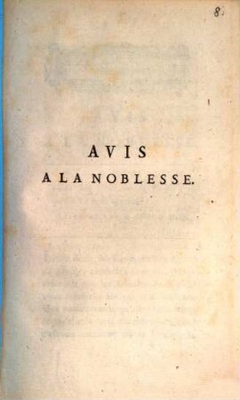 Avis à la noblesse