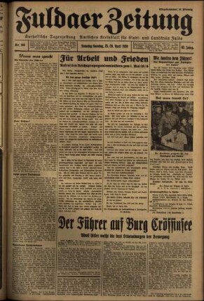 Erste Ausgabe vom Sonntag, den 26. April 1936.