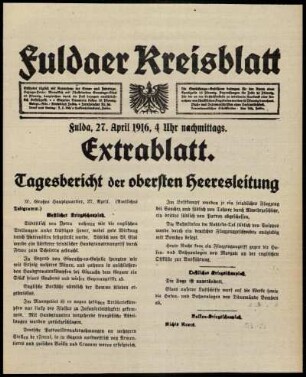 Ausgabe vom Donnerstag, den 27. April 1916.