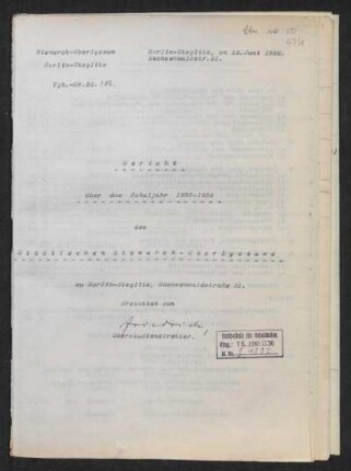 1935/36: Bericht über das Schuljahr ... des Städtischen Bismarck-Oberlyzeums zu Berlin-Steglitz - 1935/36
