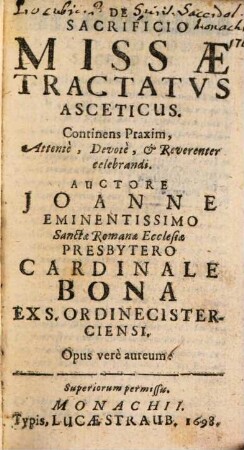 De sacrificio missae tractatus