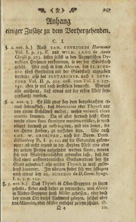 Anhang einiger Zusätze zu dem Vorhergehenden