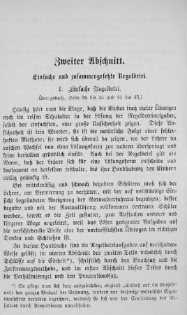 Zweiter Abschnitt. Einfache und zusammengesetzte Regeldetri.