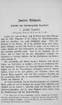 Zweiter Abschnitt. Einfache und zusammengesetzte Regeldetri.