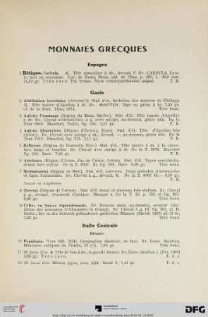 Monnaies Grecques (Nr. 1-453)