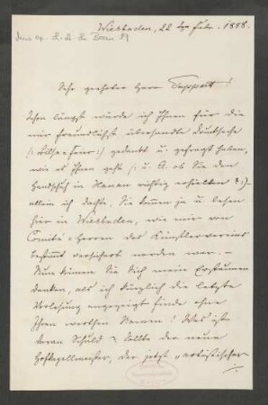 Brief an Wilhelm Tappert : 22.02.1888