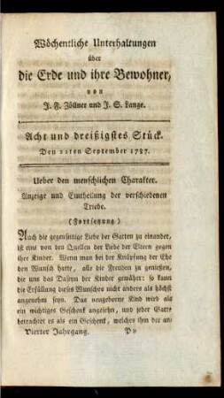 Acht und dreißigstes Stück
