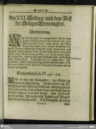 Am XXI. Son[n]tage nach dem Fest der Heiligen Dreyeinigkeit