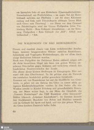 Die Waldungen um Bad Reiboldsgrün