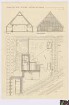 Schinkel (Kreis Stade): Hof Elfers. - Lageplan mit Scheune (Grundriss), Haupthaus (Grundriss), Kuh- und Pferdestall (Grundriss), Schweinestall (Grundriss), Schuppen (Grundriss), Backhaus (Grundriss). - Haupthaus (Querschnitt C-D, Wirtschafts-Giebel-Ansicht). - Aborte (Grundriss)
