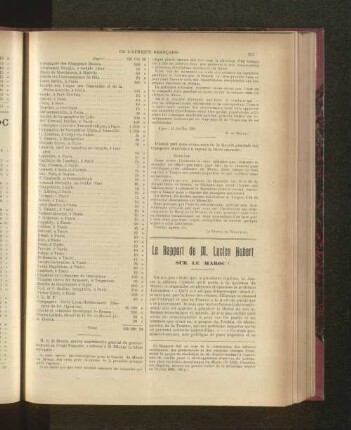 Le Rapport de M. Lucien Hubert.