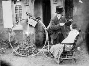 Der mobile Friseur mit Fahrrad