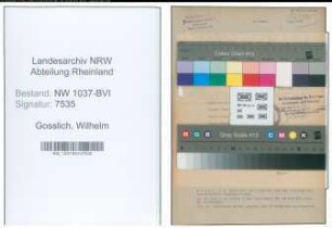Entnazifizierung Wilhelm Gosslich , geb. 22.11.1891 (Geschaeftsinhaber)