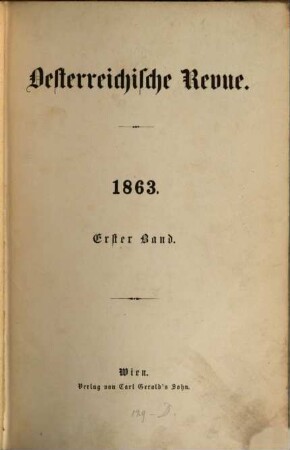 Österreichische Revue. 1863,1/2, 1863,1/2