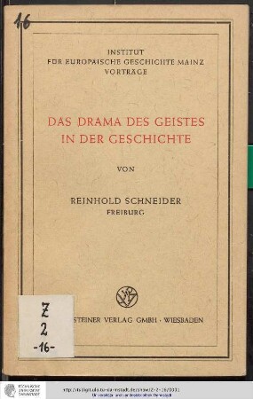 Das Drama des Geistes in der Geschichte