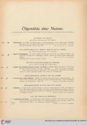 Ölgemälde alter Meister (Nr. 1-60)