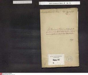 Sicherung des alten Kommunionhausarchivs in Braunschweig im Falle einer feindlichen Invasion