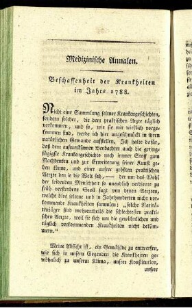 Medizinische Annalen.