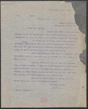 Brief an Erwin Lendvai : 11.09.1920
