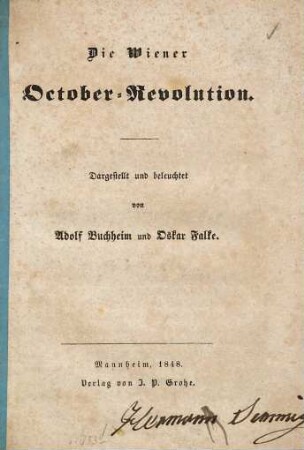 Die Wiener October-Revolution