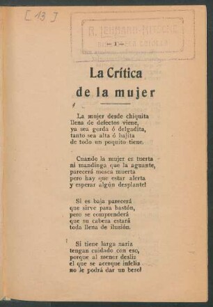 La crítica de la mujer