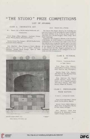 "The Studio" prize competitions