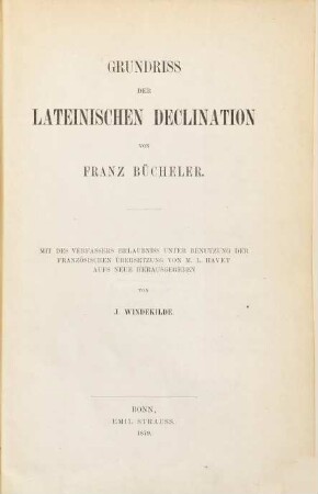 Grundriß der lateinischen Declination