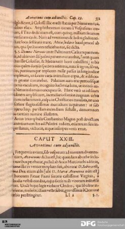 Caput XXIII. Aventinus cum adjunctis