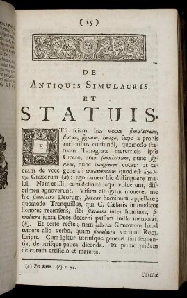 De Antiquis Simulacris et Statuis.