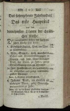 Das siebenzehente Jahrhundert