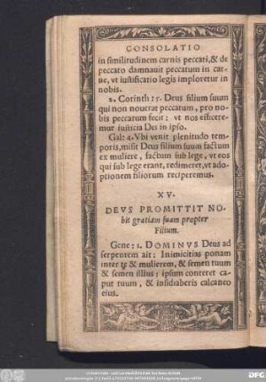 XV. Deus Promittit Nobis gratiam suam propter Filium.