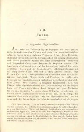 VIII. Fauna